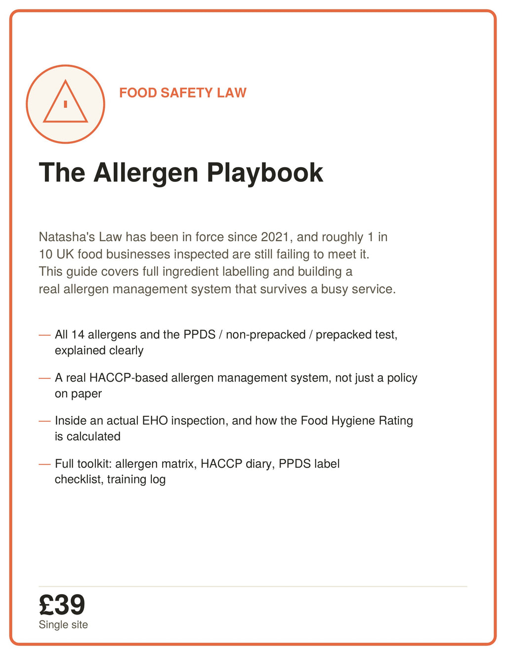 10. THE ALLERGEN PLAYBOOK