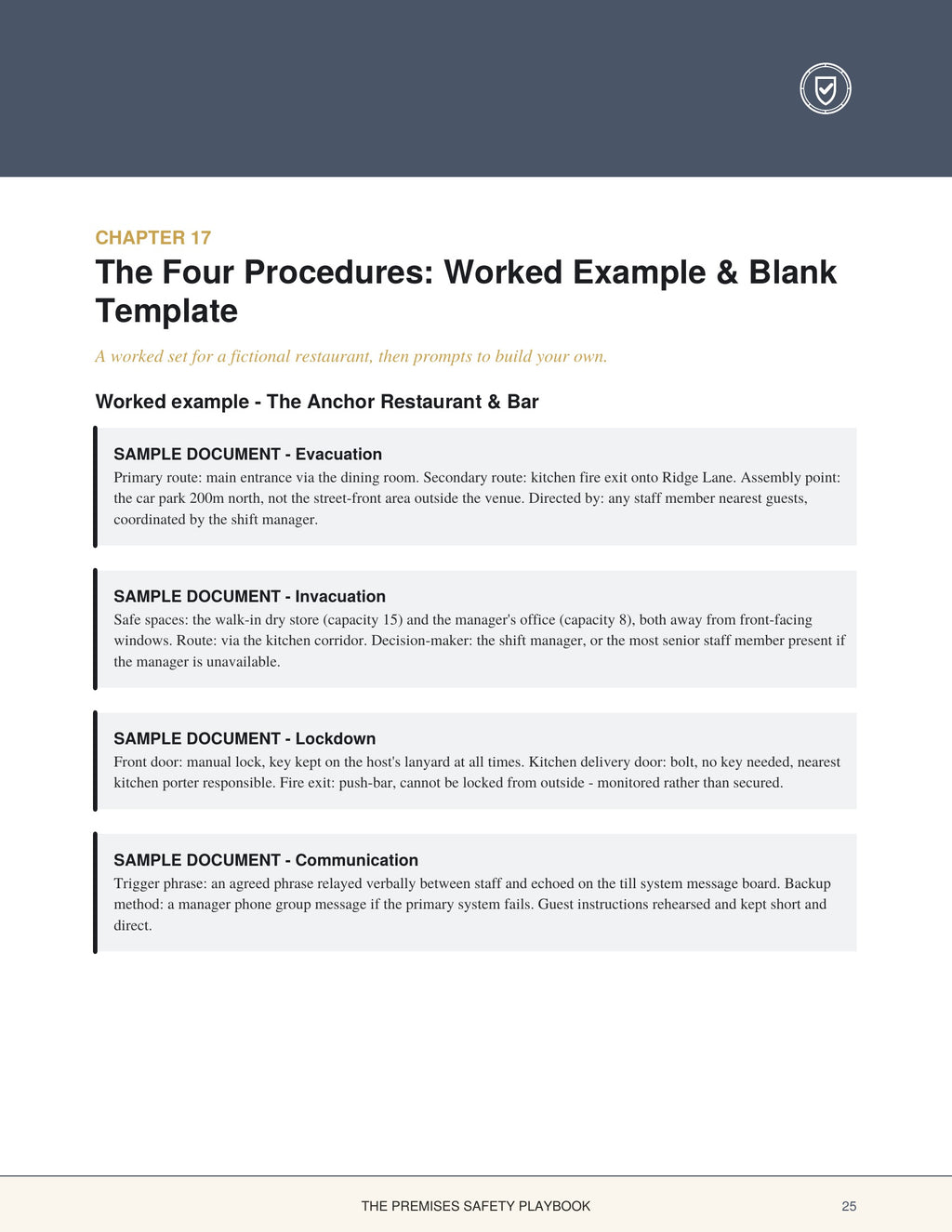 7. THE PREMISES SAFETY PLAYBOOK